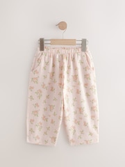 Pink Ditsy Floral Textured Barrel Leg Trousers (3mths-7yrs) - Image 5 of 8