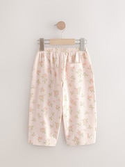 Pink Ditsy Floral Textured Barrel Leg Trousers (3mths-7yrs) - Image 6 of 8