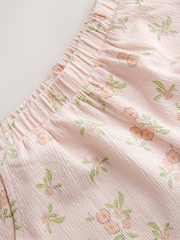 Pink Ditsy Floral Textured Barrel Leg Trousers (3mths-7yrs) - Image 7 of 8