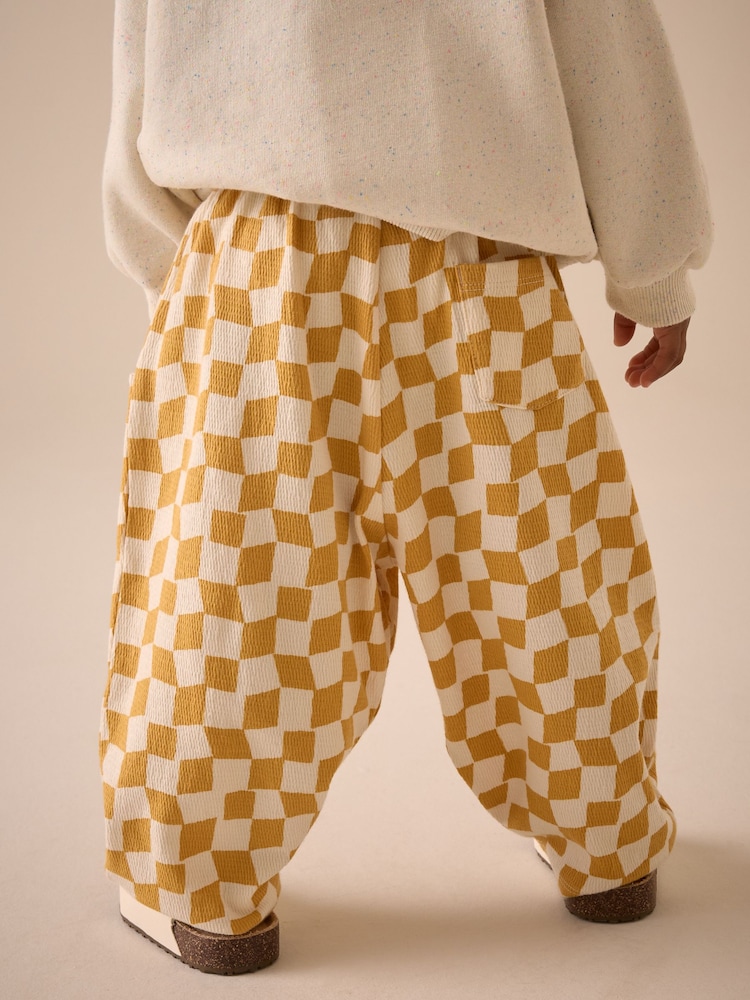 Yellow Checkerboard Textured Barrel Leg Trousers (3mths-7yrs) - Image 3 of 7