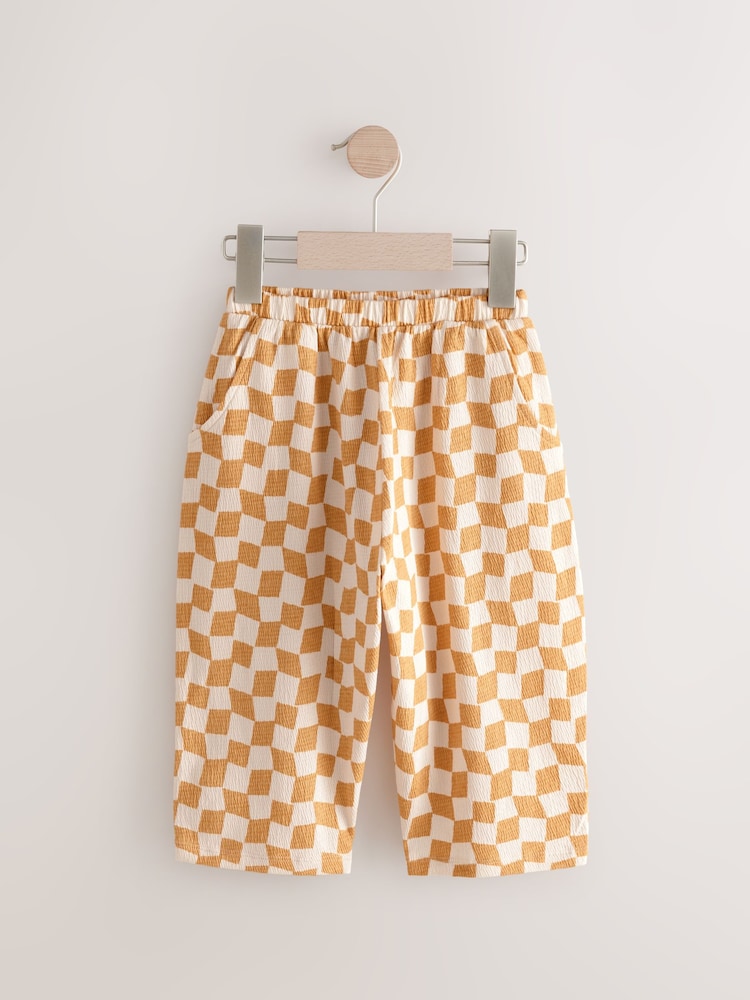 Yellow Checkerboard Textured Barrel Leg Trousers (3mths-7yrs) - Image 4 of 7