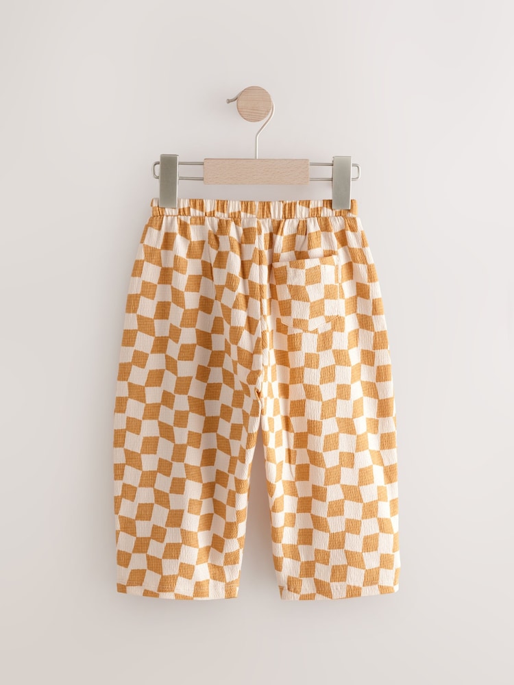 Yellow Checkerboard Textured Barrel Leg Trousers (3mths-7yrs) - Image 5 of 7