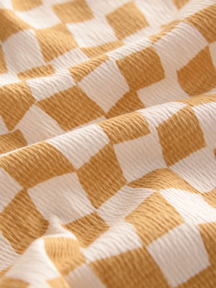 Yellow Checkerboard Textured Barrel Leg Trousers (3mths-7yrs) - Image 6 of 7