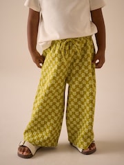 Green Ditsy Floral Textured Wide Leg Trousers (3mths-7yrs) - Image 1 of 7