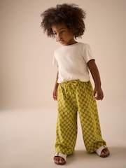 Green Ditsy Floral Textured Wide Leg Trousers (3mths-7yrs) - Image 2 of 7
