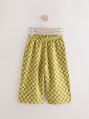 Green Ditsy Floral Textured Wide Leg Trousers (3mths-7yrs) - Image 4 of 7