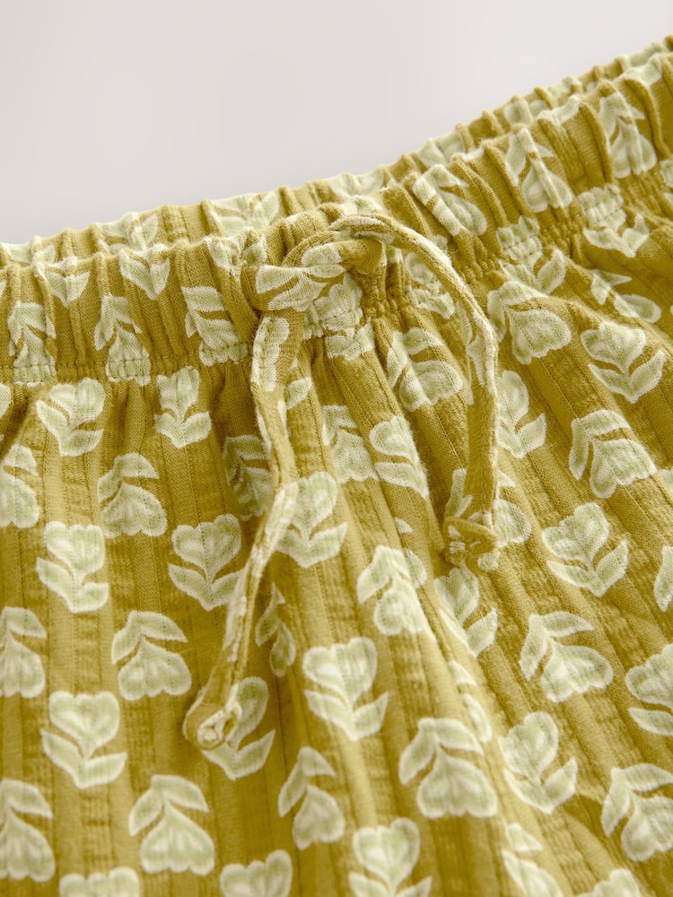 Green Ditsy Floral Textured Wide Leg Trousers (3mths-7yrs) - Image 7 of 7