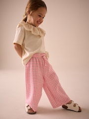 Pink Gingham Textured Wide Leg Trousers (3mths-7yrs) - Image 2 of 8