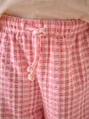 Pink Gingham Textured Wide Leg Trousers (3mths-7yrs) - Image 4 of 8