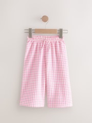 Pink Gingham Textured Wide Leg Trousers (3mths-7yrs) - Image 5 of 8