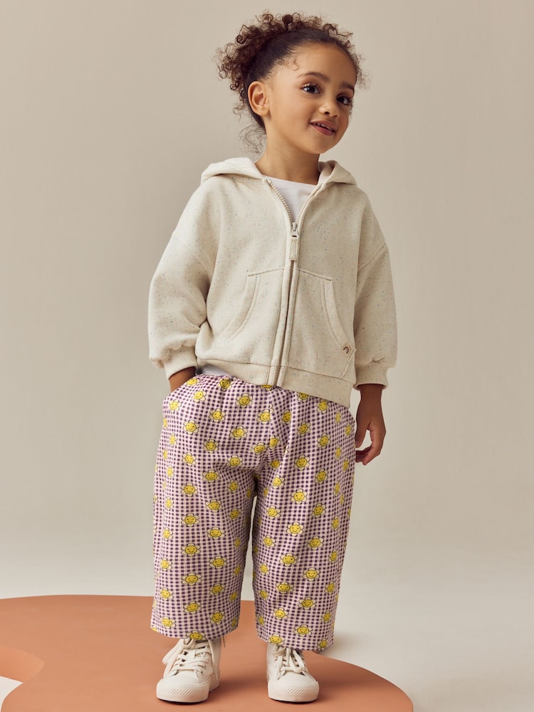 Purple Textured Barrel Leg Trousers (3mths-7yrs) - Image 1 of 1
