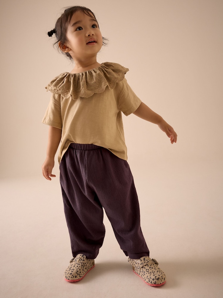 Brown Textured Barrel Leg Trousers (3mths-7yrs) - Image 2 of 9