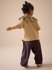 Brown Textured Barrel Leg Trousers (3mths-7yrs) - Image 3 of 9