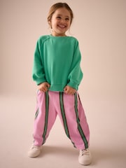Pink/Green Stripe Textured Barrel Leg Trousers (3mths-7yrs) - Image 2 of 9