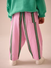 Pink/Green Stripe Textured Barrel Leg Trousers (3mths-7yrs) - Image 3 of 9