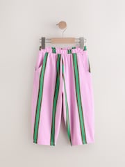 Pink/Green Stripe Textured Barrel Leg Trousers (3mths-7yrs) - Image 5 of 9