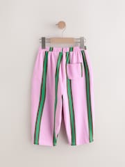 Pink/Green Stripe Textured Barrel Leg Trousers (3mths-7yrs) - Image 6 of 9