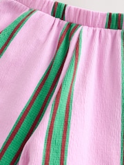 Pink/Green Stripe Textured Barrel Leg Trousers (3mths-7yrs) - Image 8 of 9