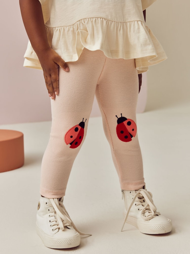 Pink Ladybird Embellished Leggings (3mths-7yrs) - Image 1 of 8
