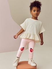 Pink Ladybird Embellished Leggings (3mths-7yrs) - Image 3 of 8