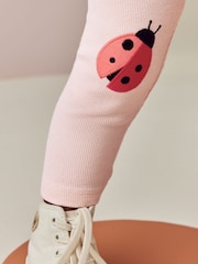 Pink Ladybird Embellished Leggings (3mths-7yrs) - Image 4 of 8