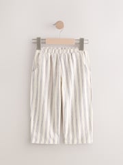 Cream/Navy Stripe Textured Wide Leg Trousers (3mths-7yrs) - Image 5 of 8
