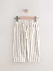 Cream/Navy Stripe Textured Wide Leg Trousers (3mths-7yrs) - Image 6 of 8
