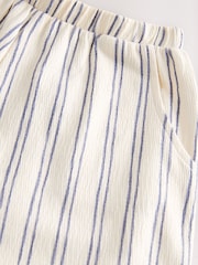 Cream/Navy Stripe Textured Wide Leg Trousers (3mths-7yrs) - Image 7 of 8