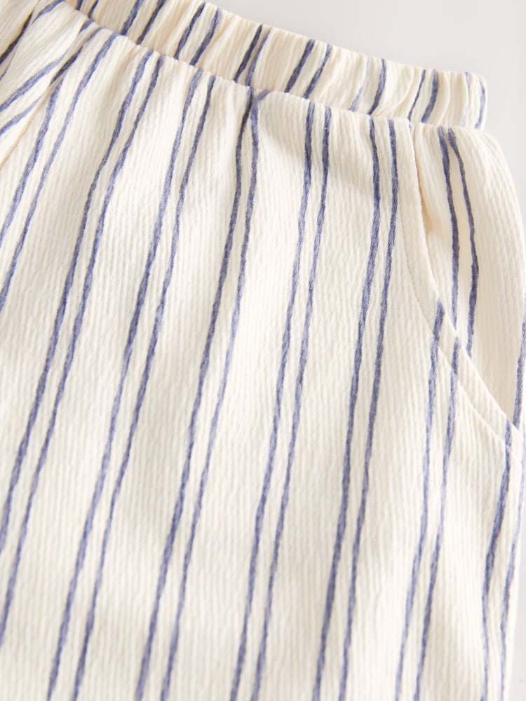 Cream/Navy Stripe Wide Leg Trousers (3mths-7yrs) - Image 7 of 8