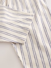 Cream/Navy Stripe Textured Wide Leg Trousers (3mths-7yrs) - Image 8 of 8