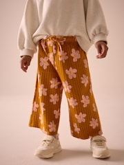 Brown Flower Textured Wide Leg Trousers (3mths-7yrs) - Image 1 of 9