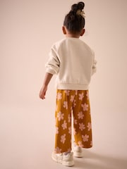 Brown Flower Textured Wide Leg Trousers (3mths-7yrs) - Image 4 of 9