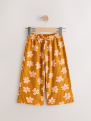 Brown Flower Textured Wide Leg Trousers (3mths-7yrs) - Image 5 of 9