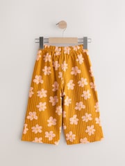 Brown Flower Textured Wide Leg Trousers (3mths-7yrs) - Image 6 of 9