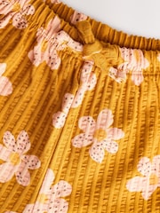 Brown Flower Textured Wide Leg Trousers (3mths-7yrs) - Image 7 of 9
