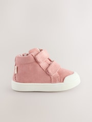 Pink Standard Fit (F) Touch Fasten Strap High Top Washable Trainers - Image 2 of 6