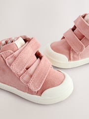 Pink Standard Fit (F) Touch Fasten Strap High Top Washable Trainers - Image 4 of 6