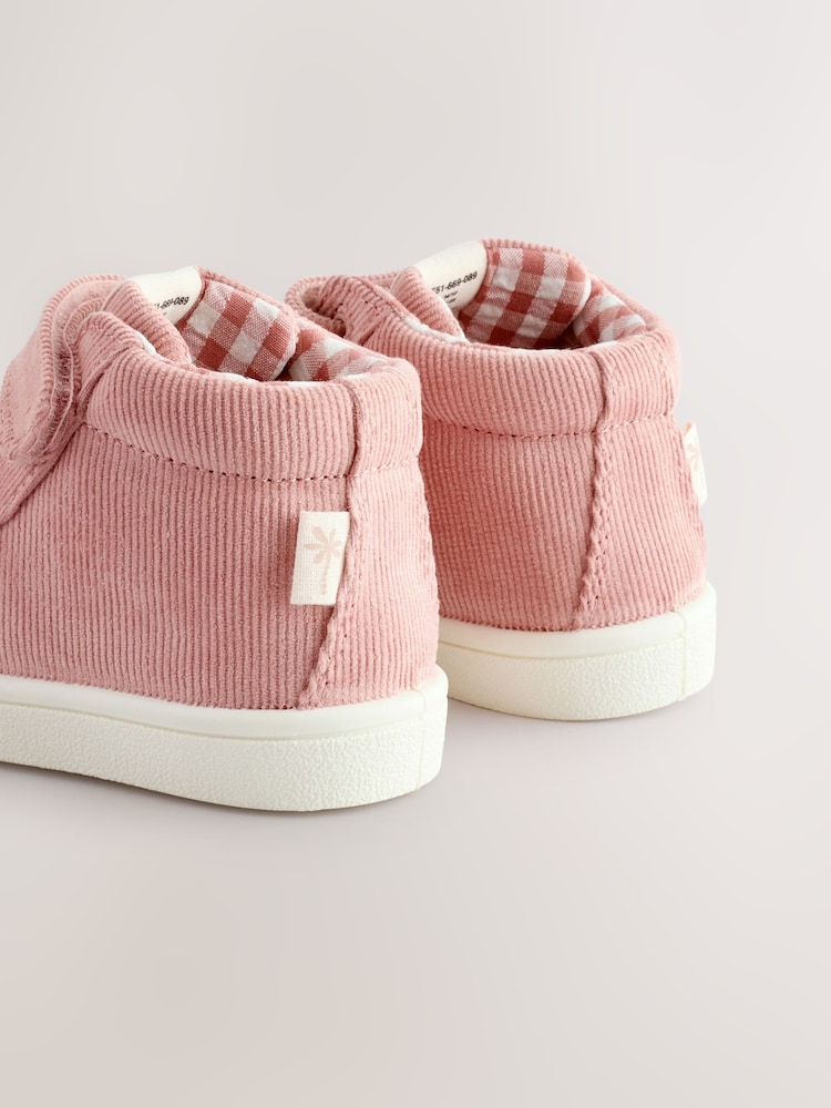 Pink Standard Fit (F) Touch Fasten Strap High Top Washable Trainers - Image 5 of 6