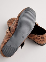 Brown Animal Print Studded Mary Jane Shoes - Image 5 of 5