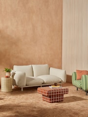 MADE.COM White Boucle Samaya 2 Seater Outdoor Garden Lounge Sofa - Image 1 of 5
