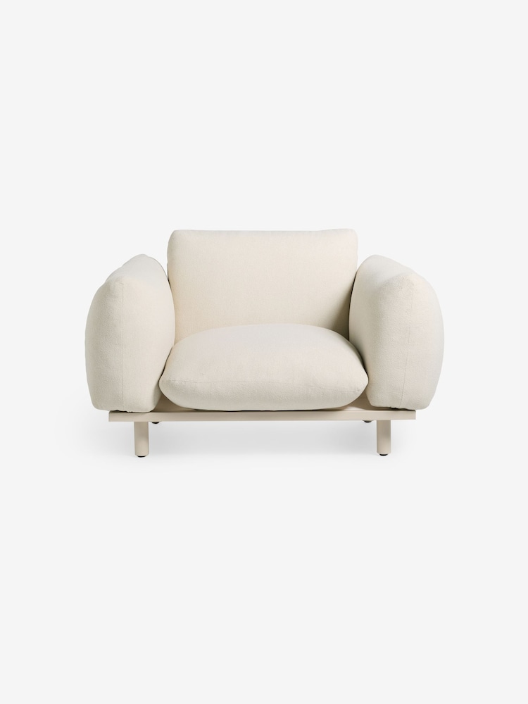 MADE.COM White Boucle Samaya Outdoor Garden Lounge Chair - Image 5 of 5