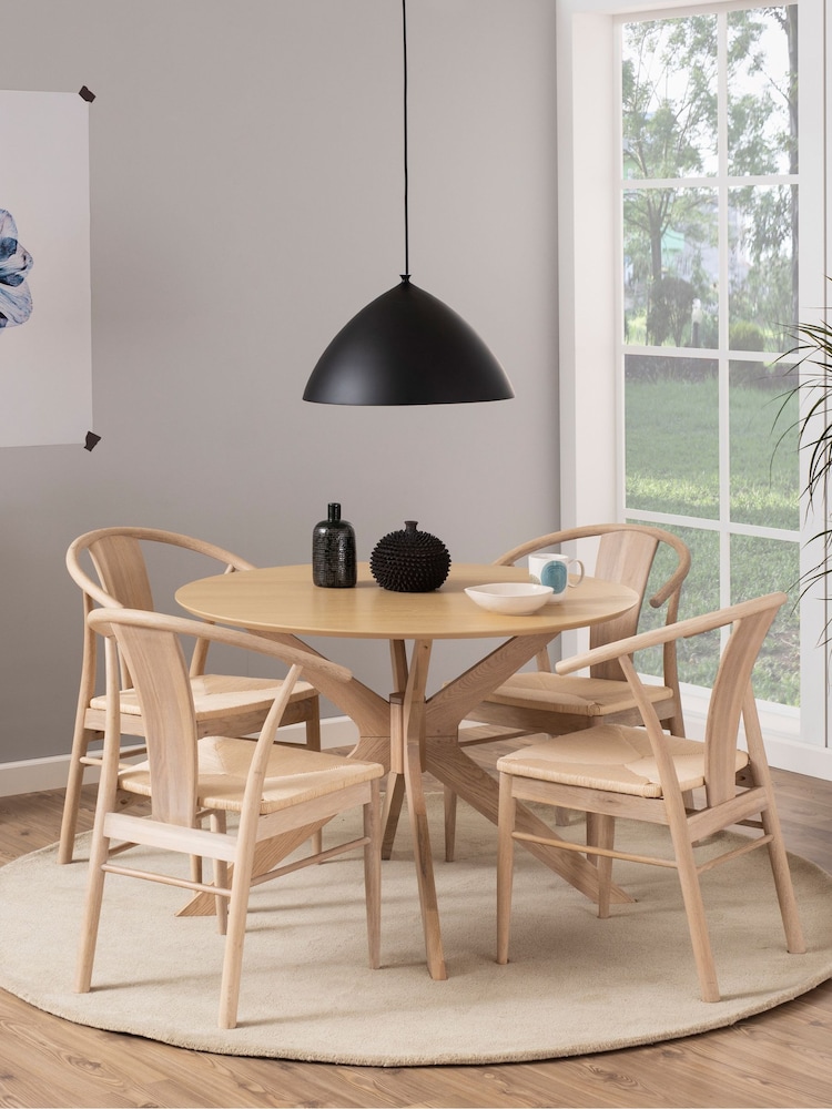 Actona White Oak IDuncan Table  4 Cassandra Dining Chairs - Image 1 of 11