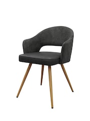 Bentley Designs Grey Vintage Hanson Fabric and Faux Leather Dining Chair - Image 1 of 5
