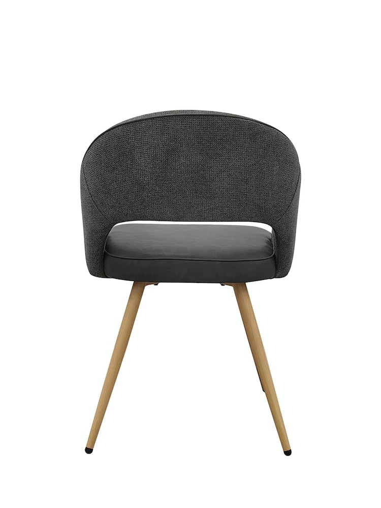 Bentley Designs Grey Vintage Hanson Fabric and Faux Leather Dining Chair - Image 5 of 5 Bentley Designs Grey Vintage Hanson Fabric and Faux Leather Dining Chair - Image 5 of 5