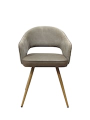 Bentley Designs Beige  Vintage Stone Hanson Fabric and Faux Leather Dining Chair - Image 2 of 5