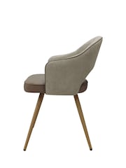 Bentley Designs Beige  Vintage Stone Hanson Fabric and Faux Leather Dining Chair - Image 3 of 5