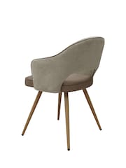 Bentley Designs Beige  Vintage Stone Hanson Fabric and Faux Leather Dining Chair - Image 4 of 5