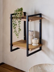 Dark Bronx 2 Tier Narrow Wall Shelves - Image 2 of 5
