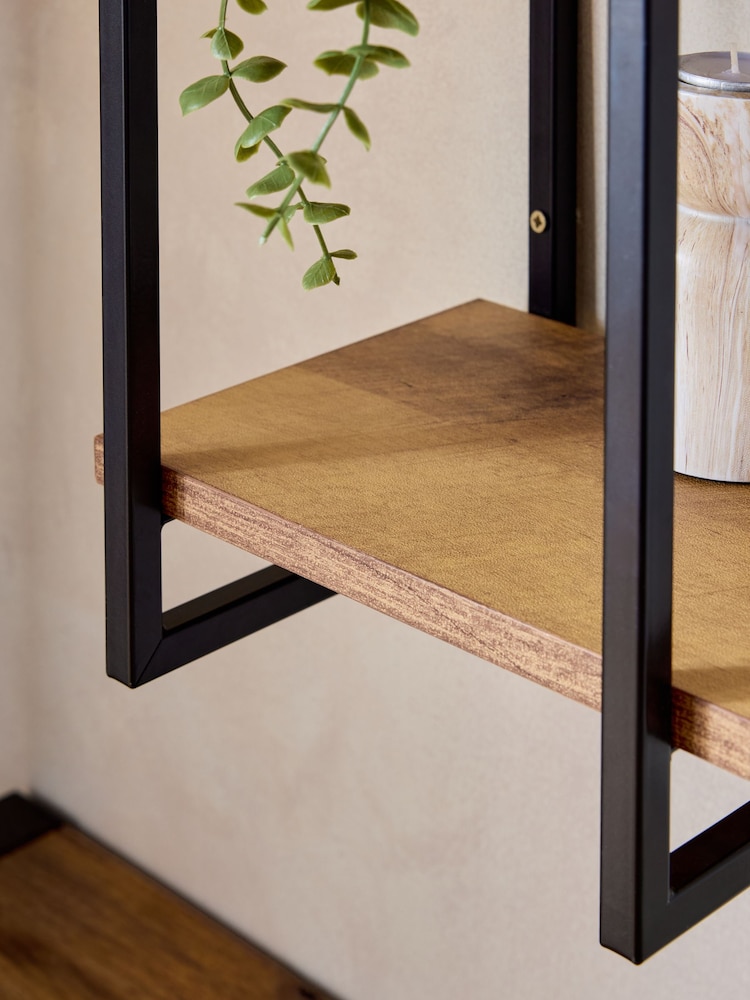 Dark Bronx 2 Tier Narrow Wall Shelves - Image 3 of 6
