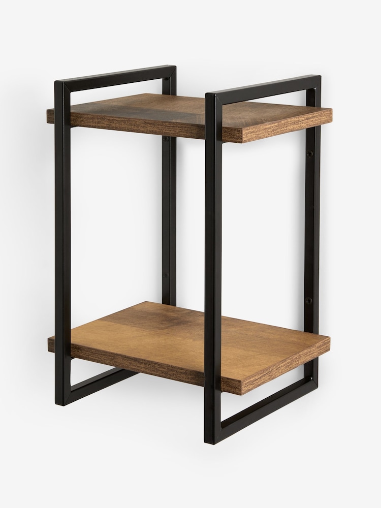 Dark Bronx 2 Tier Narrow Wall Shelves - Image 4 of 6